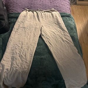 Aritzia Beige Drawstring Pants silk